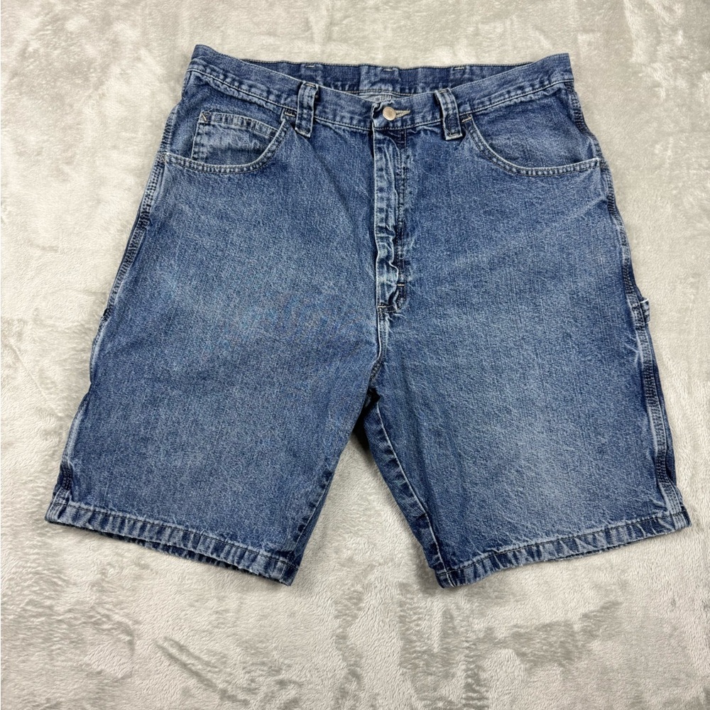 Men’s Wrangler Denim Carpenter Shorts Medium Dark Wash Hammer Loop 64WC2ZD SZ 36